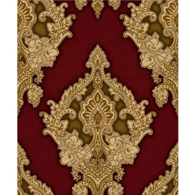 China European Luxury Waterproof Home Bedroom Waterproof Moistureprooof Damask Vinyl Wallpaper PVC Wallcovering Decorative Embossed Manufacturer for sale