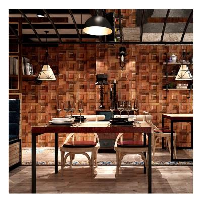 China Moistureprooof 5d Wall Panel Effect PVC Wallpapers Waterproof Wood Wallcovering for sale