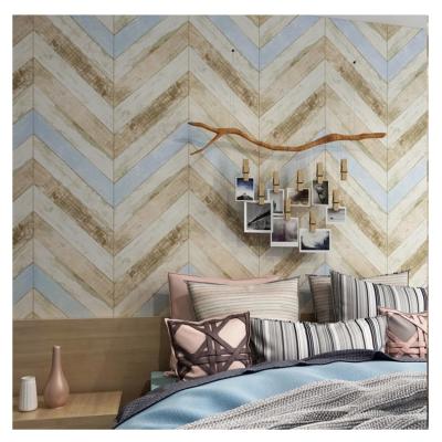 China Moistureprooof Modern Waterproof Veneer 3D Design Vinyl PVC Wallpaper Wallcovering Wood Home Decoration for sale