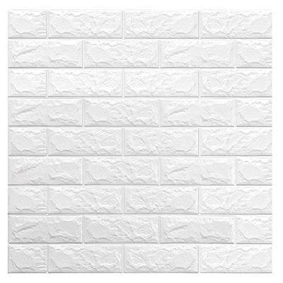 China Factory Supply Lowest Price White Brick 3d Adhesive Foam Waterproof+ECO-Friendly+Self-adhesive Directly Backed Vinyl Wallpaper DIY stikcer for sale