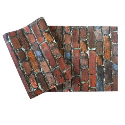 China Waterproof Moistureproof Red Brick Textured Vinyl 3d PVC Wallpaper wallcovering home dector for sale