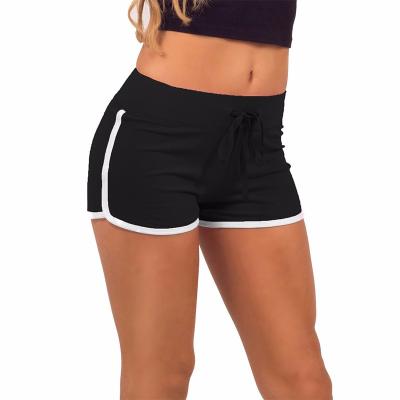 China Anti-Wrinkle Summer Running Shorts For Women High Waist Drawstring Warm Shorts Custom Solid Knitted Pants for sale