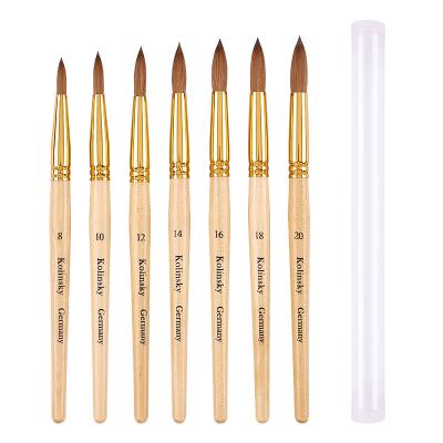 China NAIL Nail Product 2022 New Gold Handle Brush Kolinsky Acrylic Nail Brush Kolinsky Acrylic Acrylic Brushes 8 10 12 14 16 for sale