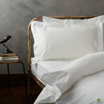 China Sustainable 400TC Cotton 100% Plain White Satin Hotel Pillow Case for sale