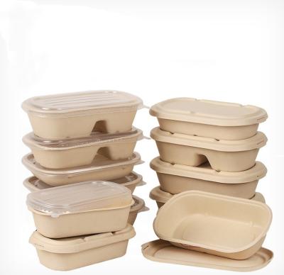 China Biodegradable Custom Containers Recycle Food Wrapping Paper Biodegradable Disposable Paper Lunch Box for sale