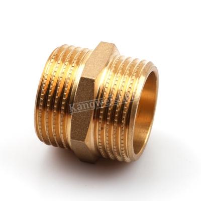 China Connect Pipe Precision Machining M/M Threaded Brass Hexagon Nipple for sale