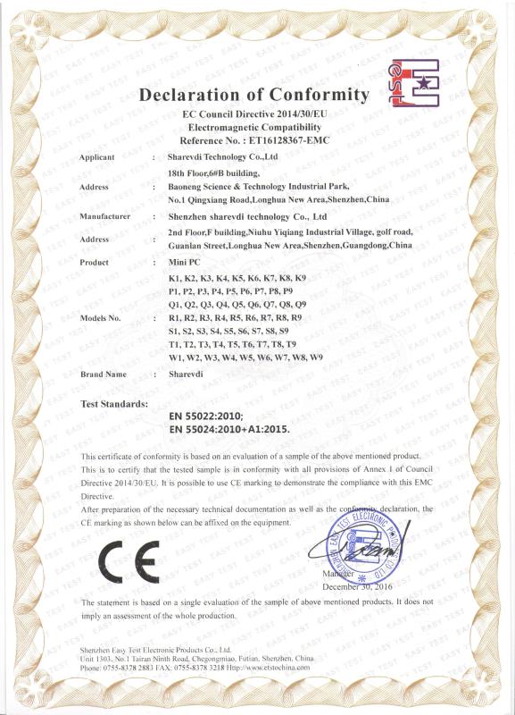 CE - Shenzhen Sharevdi Technology Co., Limited