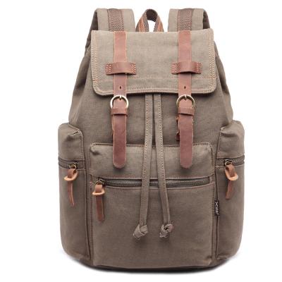 China Online Store Canvas Rucksack Vintage Canvas Leather Backpack Leisure Hot Selling Backpack Waterproof With Good Quality for sale