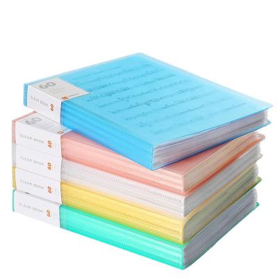 China Multi Color Transparent Inner 20/40pcs A4 PP Document Collection Page Learning Office File for sale