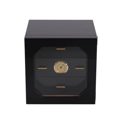 China Factory Wholesale Price Custom High Gloss Lacquer Wood Portable Cubic Wooden Humidor Cabnit Cigar Humidor for sale