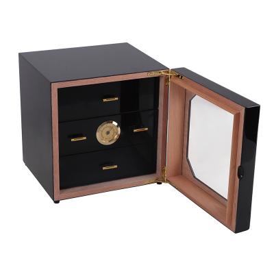 China New Morden Selling Luxury High-end Luxury Cigar Leather Cabnit Cigar Humidor Cabnit Cedar Wood Portable Travel With Logo Customized for sale