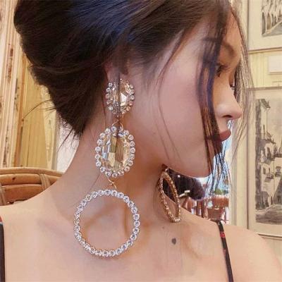 China MC-33 2022 fashion trend CLASSIC jewelry accessories luxury rhinestone earrings bulk large drop earrings wholesale women for sale