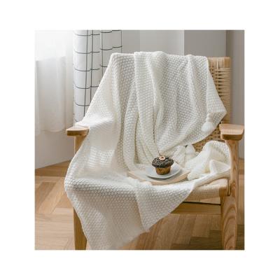 China Hot Sale Anti-static Soft And Comfortable 100% Acrylic Knitted Throw Blanket For Sofa And Home Decoration for sale