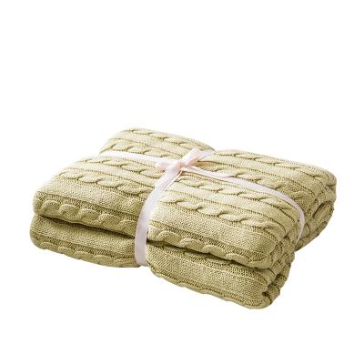 China Cotton Customized Yarn Blanket Blanket Home Textile Comfort Solid Color Antistatic for sale