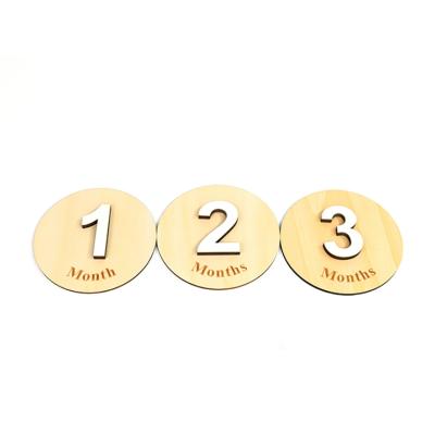 China Europe Factory Laser Cut Baby Growth Disc Cards For Newborn Baby Milestone Cards Gift for sale