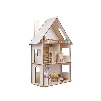 China Europe A high quality custom made wooden dollhouse is a gift for children, a mini dollhouse for children for sale