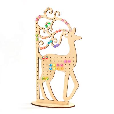 China Eco-Friendly Recycle Wholesale Amazon Hot Sale Natural Wood Jewelry Stand Holder Earring Display for sale