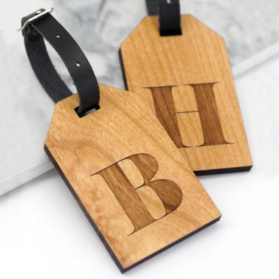 China Europe Couple Gift Honeymoon Luggage Wooden Tag for sale