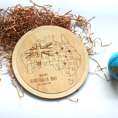 China European 3D Laser Cut Country Map Education DIY Toys Wooden Puzzle Maps for sale