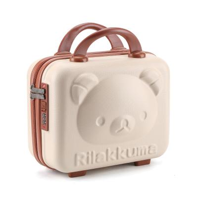 China Durable Travel Packaging Cubes Korean Version 14 Inch Bear Cubs Handheld Storage Bag Female Cosmetic Luggage Sets Password Case Mini Cubs for sale