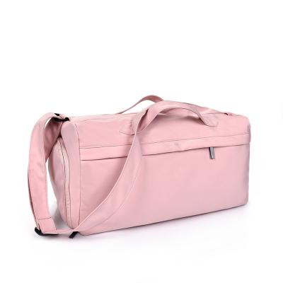 China Durable Travel Tote Cubes Wholesale Sports Duffel Bag Large Capacity Fleece Waterproof Travel Bag Black Pink Gym Bags With Custom Print for sale