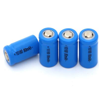 China Flat Surface 10180 80mAh 3.7V Small Li-ion Rechargeable Battery With Flat Surface For Mini Torch Light for sale