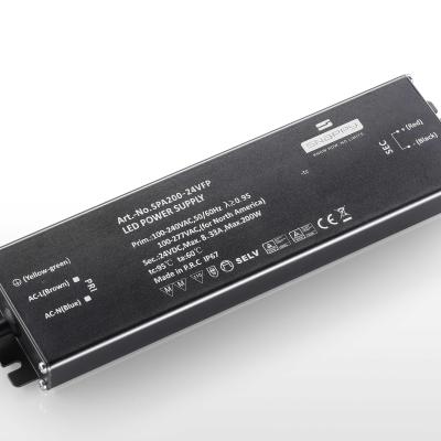 China SPA200-24VFP aluminum waterproof IP67 200W VIF led driver for sale