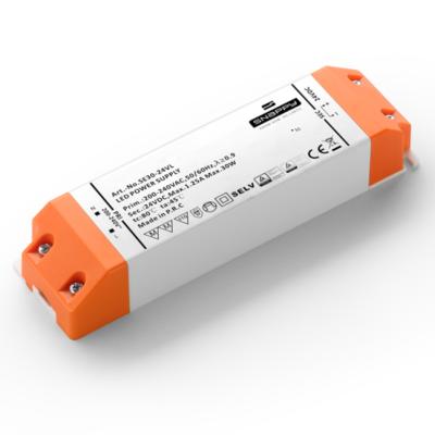 China SE30-24VL Input 200-240VAC 30W 12V/24V IP20 Plastic Housing Constant Voltage LED Driver SE30-24VL/SE30-12VL for sale