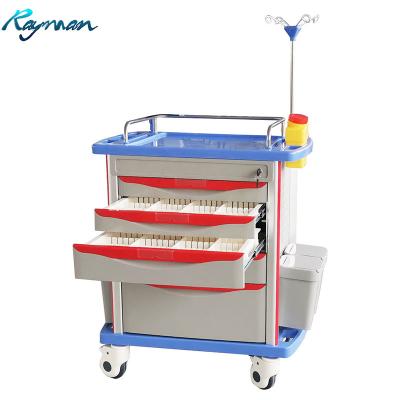 China 2022 New Modern Emergency Carts With Drawers Hospital ABS Crash Cart And Clinics Trolley for sale