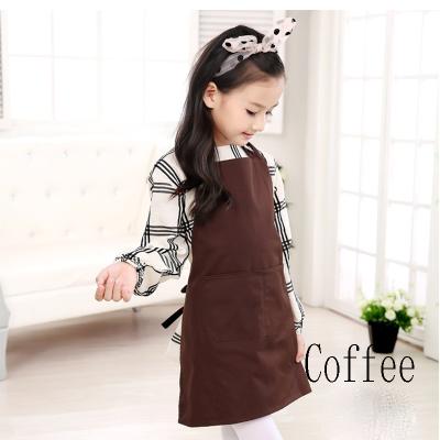 China Hot Selling Wholesale Pure Color Child Apron Custom Cotton Printing Cleaning Apron For Kids for sale