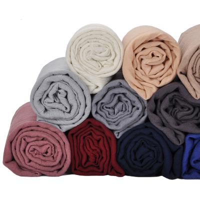 China Rayon+polyester top selling fashion women muslim hijab cotton pleat hijab for sale