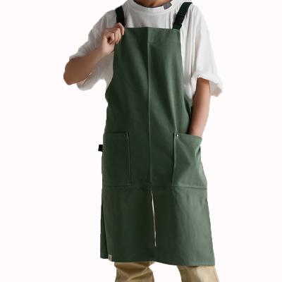 China 100% waterproof & Waterproof Oil Proof 100% Cotton Canvas Aprons For Kitchen Restaurant Fashion Apron Japanese Bib Customized Logo for sale