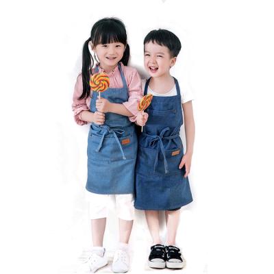 China Wholesale Hot Sale Denim Apron Cleaning Children Painting Waterproof Apron Apron For Kids for sale