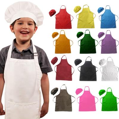 China Kids Cleaning Apron Set Multi-colors Apron And Chef Hat Art And Painting Apron For Kids for sale