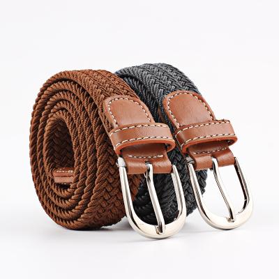 China Colorful Canvas Women Men's Unisex Stretch Woven Elastic Braided Belts for sale