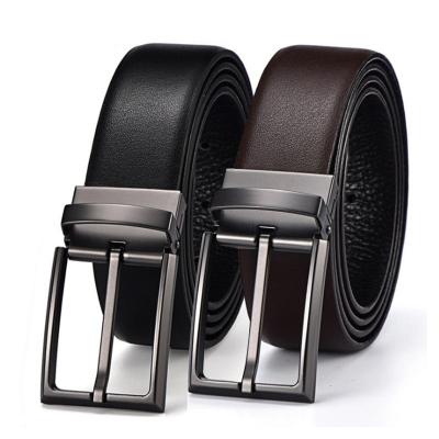 China Other Men's Dress Leather Belt With Reversible Turned Buckle for sale