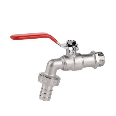 China Modern cheap price zinc bibcock three section water garden faucet nickel plated bibcock faucet for sale