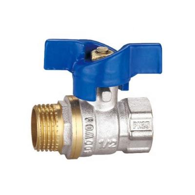 China General Good Price Double Color Ball Valve Butterfly Handle For Water Thread Brass Ball Valve Dn15~25 Pn16 FM for sale