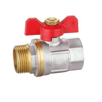 China General Inch 1/2 3/4 Inch 1 Inch Male PN25 Ball Valve Butterfly Handle Female Brass Red Ball Valve for sale