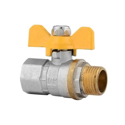 China General 1/2 Inch Ball Valve Butterfly Handle Female Male Brass Ball Valve for sale