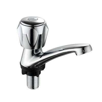 China Other OEM Polishing Chrome Plated Slow Quickly Open Plastic Ring Blue Red Single Basin Faucet Faucet for sale