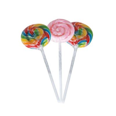 China Natural Fruit Flavor Round Shaped Hard Candy Lollipop With Individual Bag Packing for sale