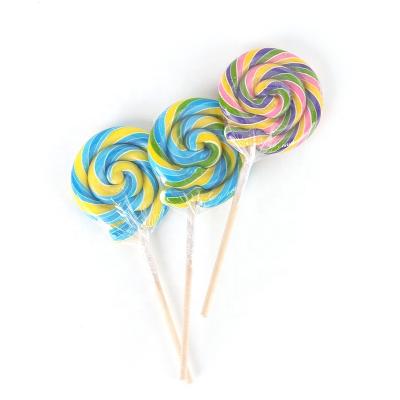 China Natural Custom Halal Hard Candy 80g Colorful Handmade Spinning Lollipop for sale