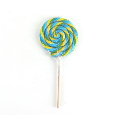 China Natural Best Selling Giant Hard Fruity Flavor Lollipop Handmade Round Solid Hard Candy for sale