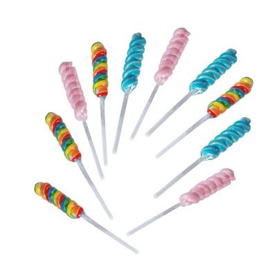 China Natural 15G Rainbow Unicorn Shape Hard Rolling Twist Colorful Fruity Lollipop In Box for sale