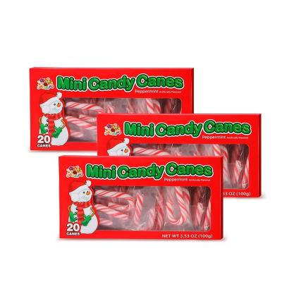 China Normal Factory Direct Christmas Gift Box Packed Hard Candy Assorted Mini Mint Candy Canes Sweets for sale