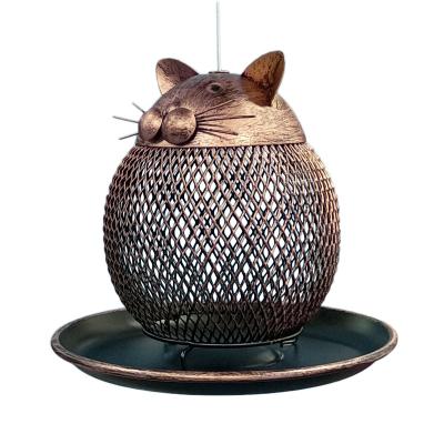 China Wholesale Viable Outdoor Metal Squirrel Proof Bird Feeders Garden Yard Decoration Metal Bird Hanging Wild Feeder for sale