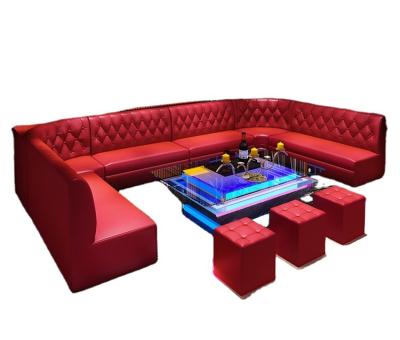 China Contemporary Luxury Bar Club Chesterfield Sofa Furniture Customized Wooden Beach Club Furniture Booth Nightclub Sofa Karaoke Furniture for sale