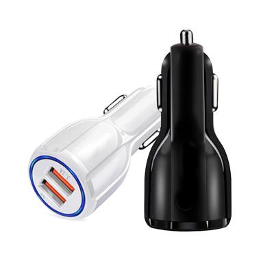 China Mobile Phone Cigarette Car Charger Universal QC 3.0 Port Lighter 2 USB Car Charger for sale