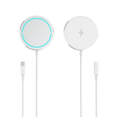 China Mobile Phone 15W 10W 7.5W 5W Magnetic Wireless Charger For iPhone 12 Fast Round Wireless Charger for sale